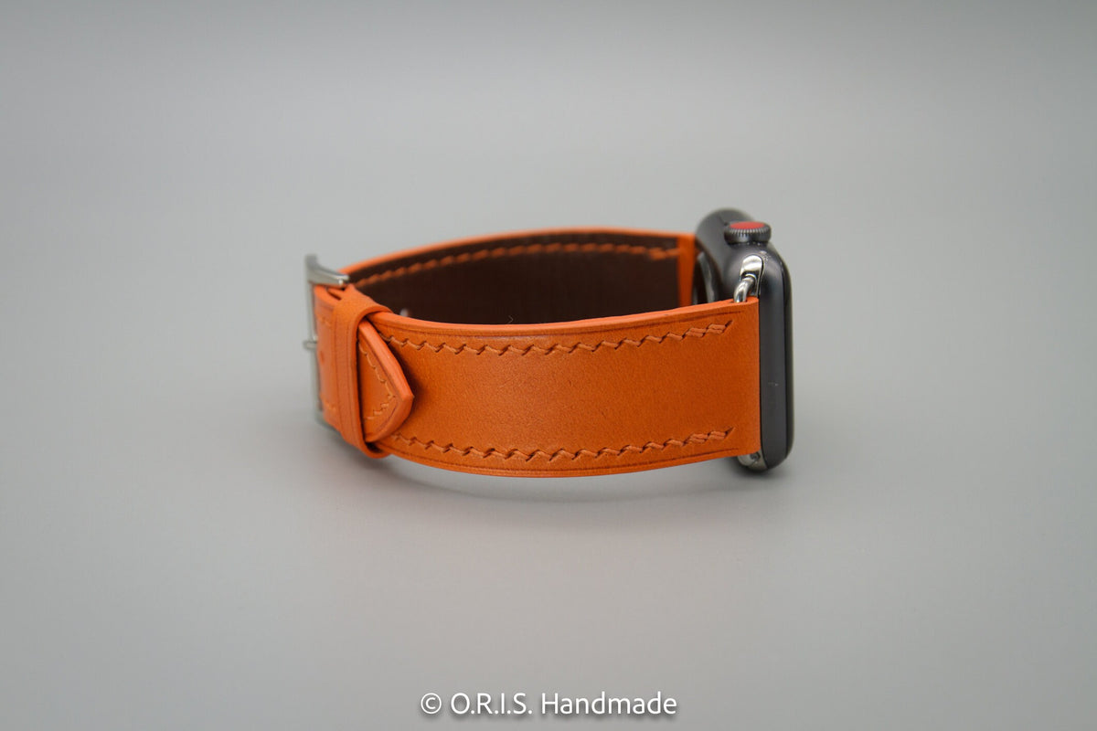 Apple Watch Band Italian Leather in Orange Handmade in USA – orishandmade