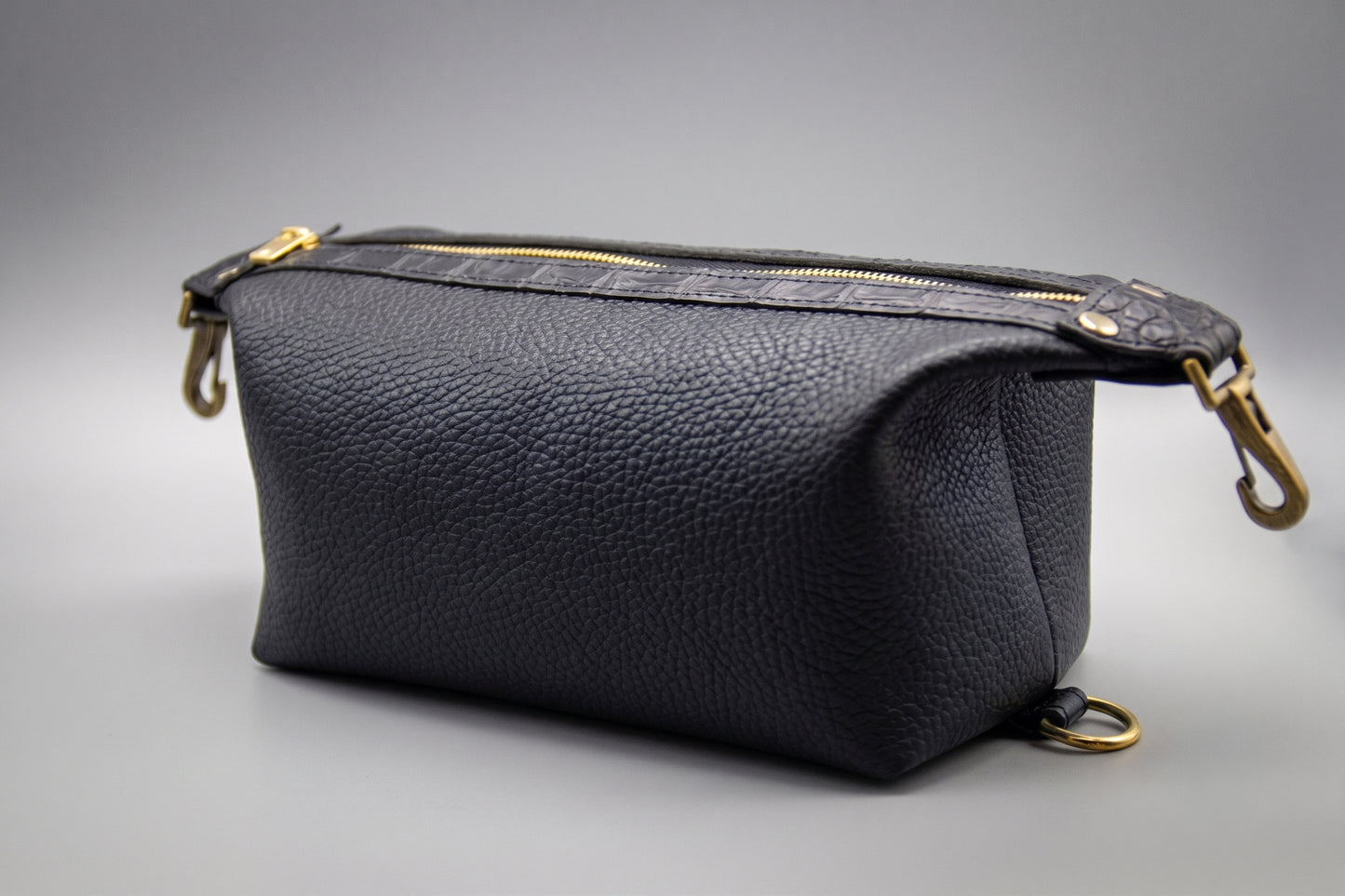 
                  
                    Leather Toiletry Bag Dopp Kit - Black
                  
                