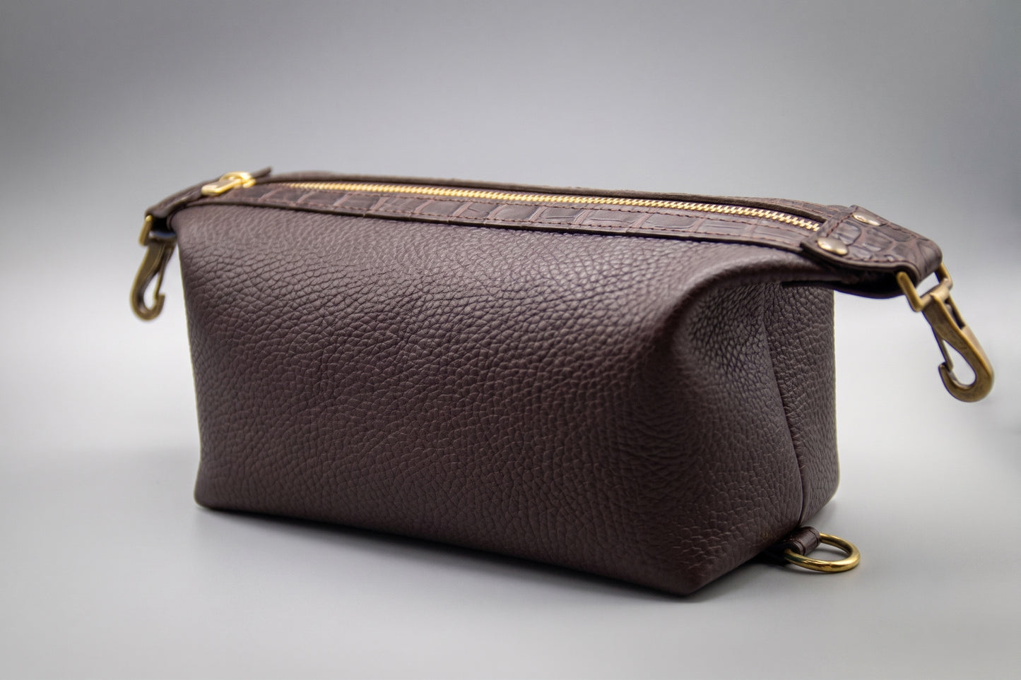 
                  
                    Leather Toiletry Bag Dopp Kit - Dark Brown
                  
                