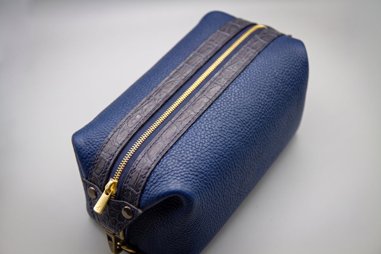 
                  
                    Leather Toiletry Bag Dopp Kit - Navy Blue
                  
                
