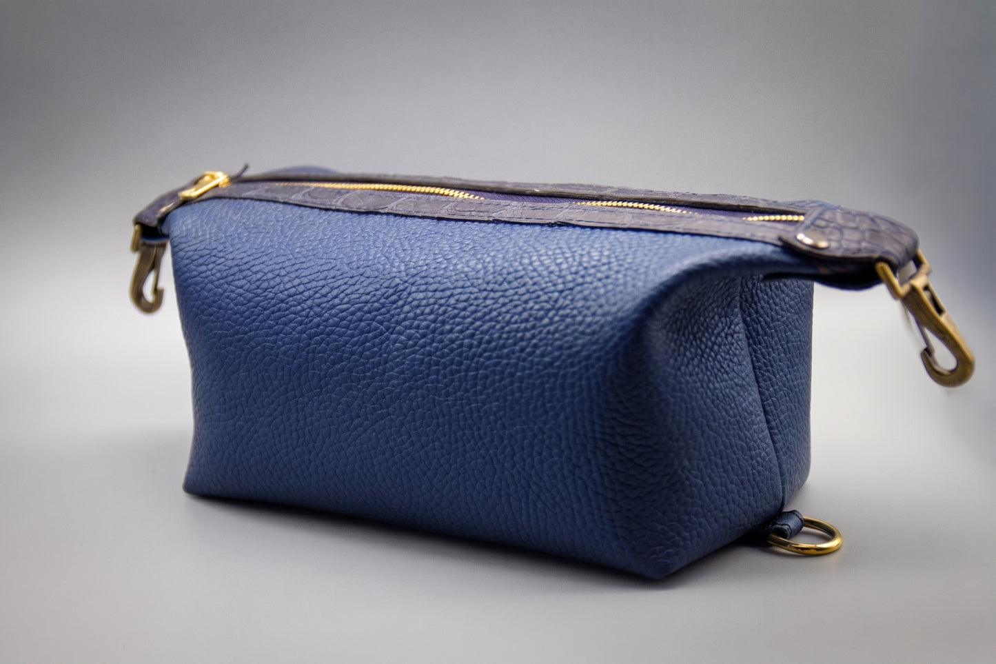 
                  
                    Leather Toiletry Bag Dopp Kit - Navy Blue
                  
                
