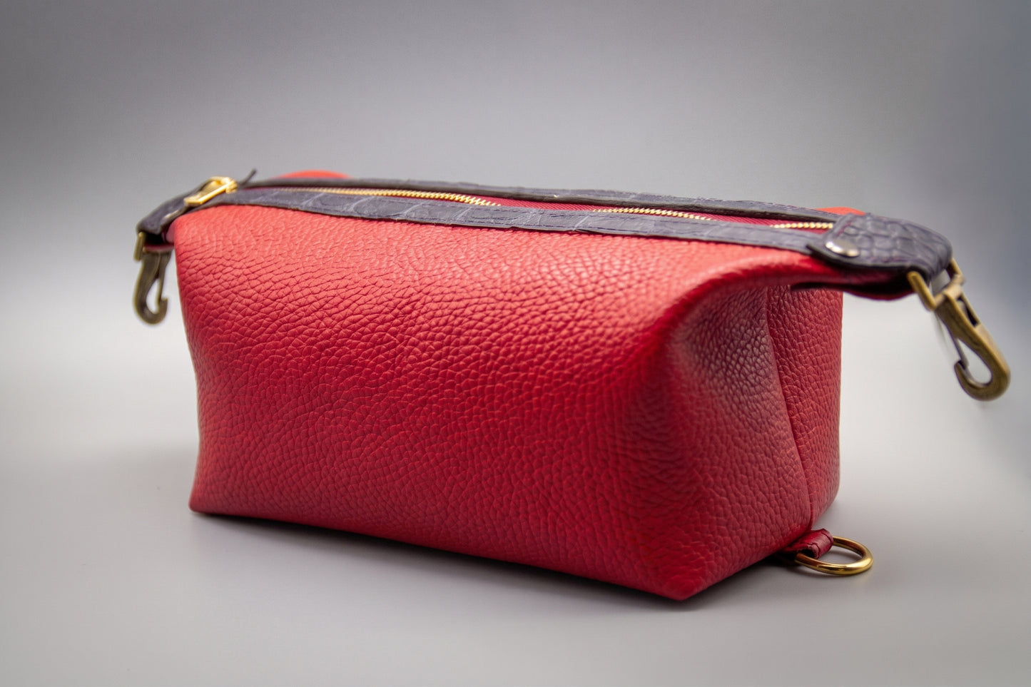 
                  
                    Leather Toiletry Bag Dopp Kit - Red
                  
                