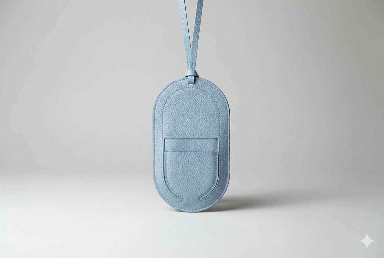 Leather Phone Purse in Brown French Chèvre