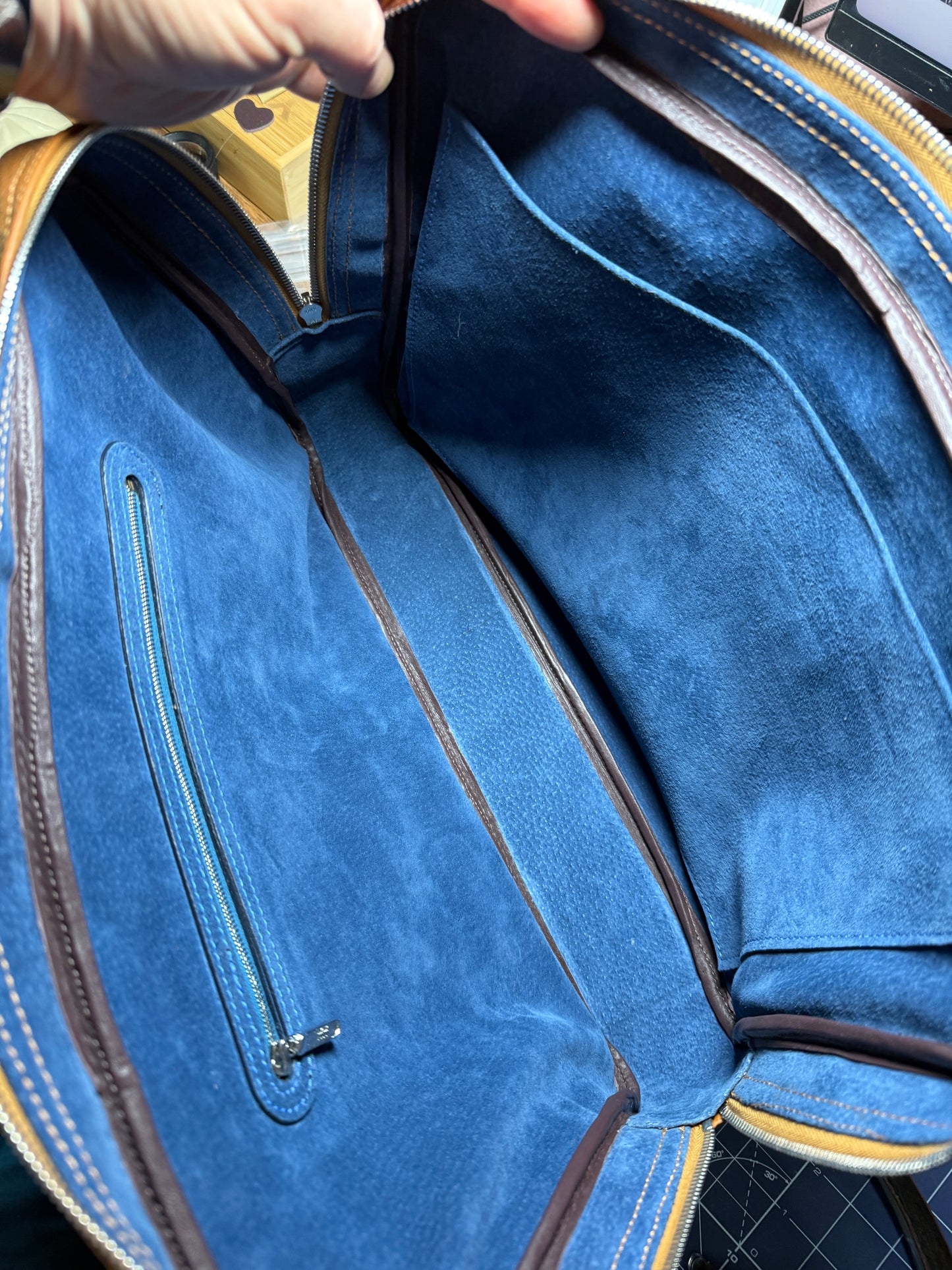 
                  
                    Custom Togo Leather Briefcase with Genuine Alligator Handles - Dark Brown
                  
                