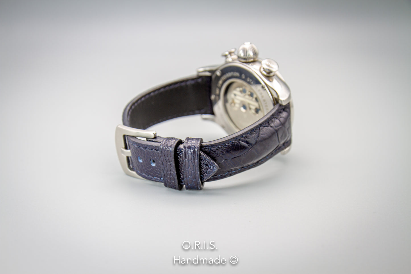 Ostrich Leather Watch Strap - Marine (Padded)