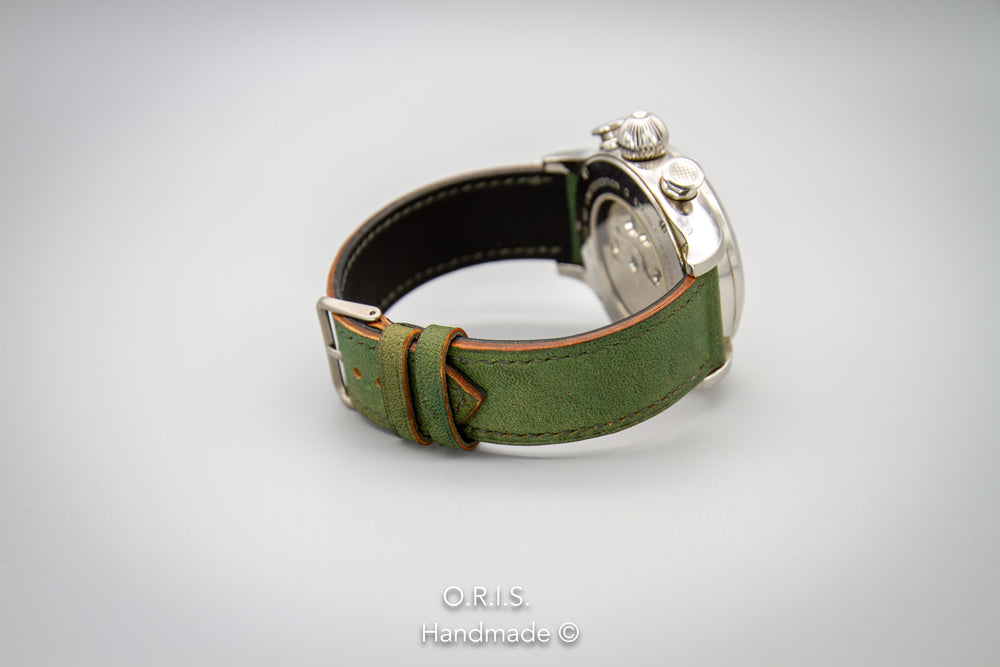 Reversed Shell Cordovan Leather Watch Strap - Green