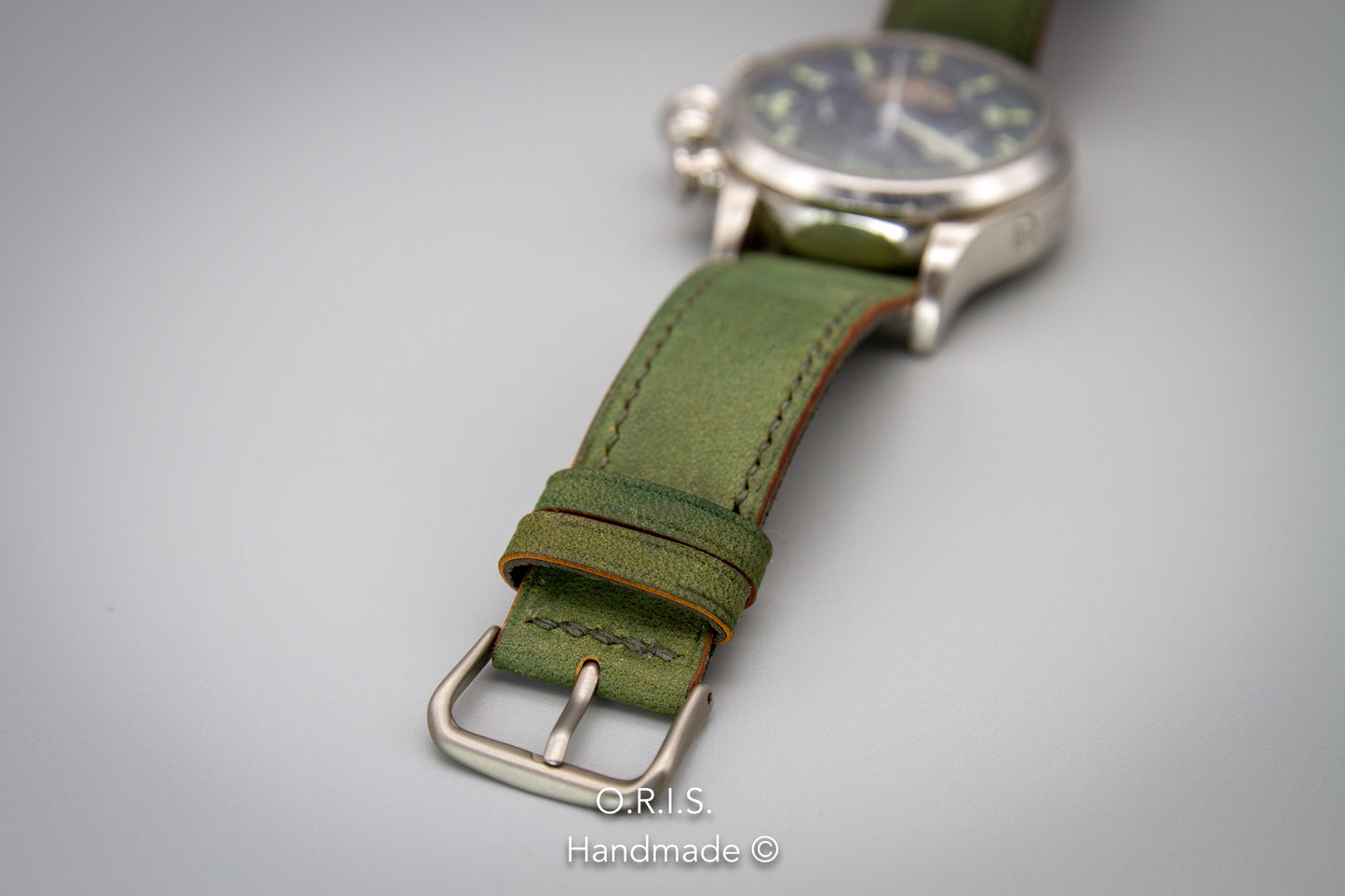 Custom Watch Shell Reverse Shell Cordovan Watch Strap in Green | Custom Watch Band - O.R.I ...
