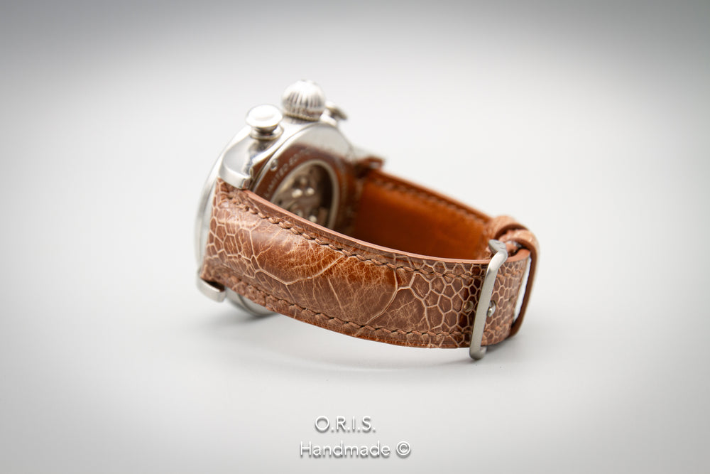 Ostrich Leather Watch Strap - Light Brown (Padded)