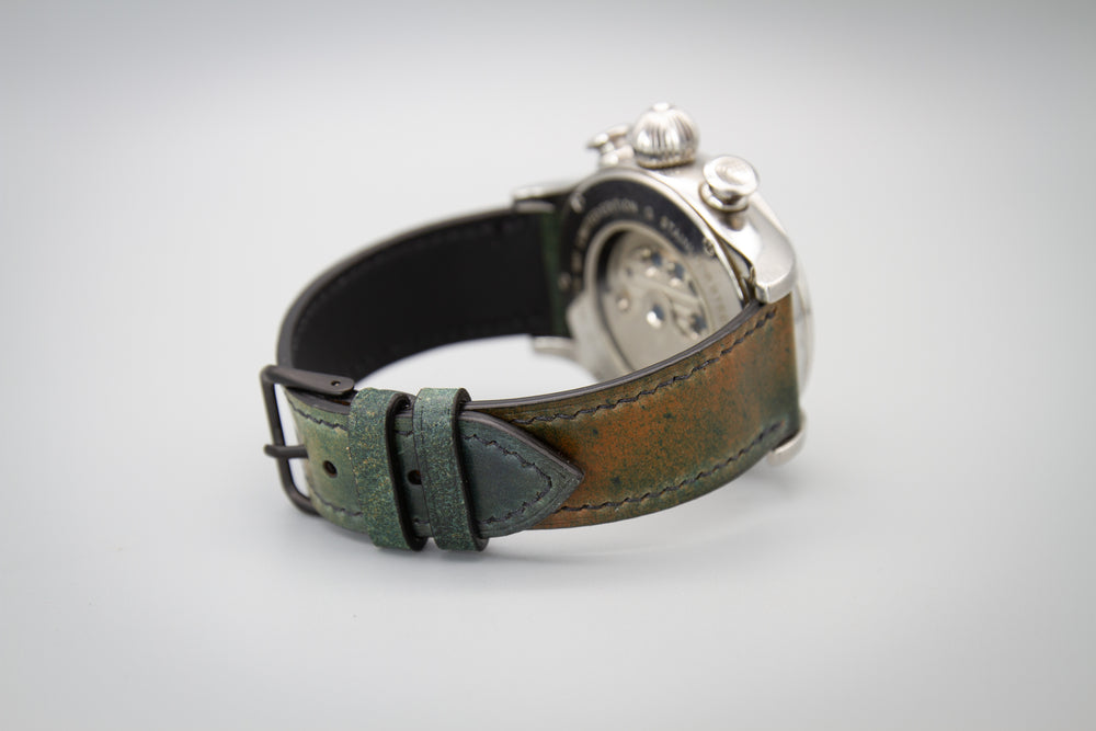 Hoween Shell Cordovan Watch Strap - Marbled Black