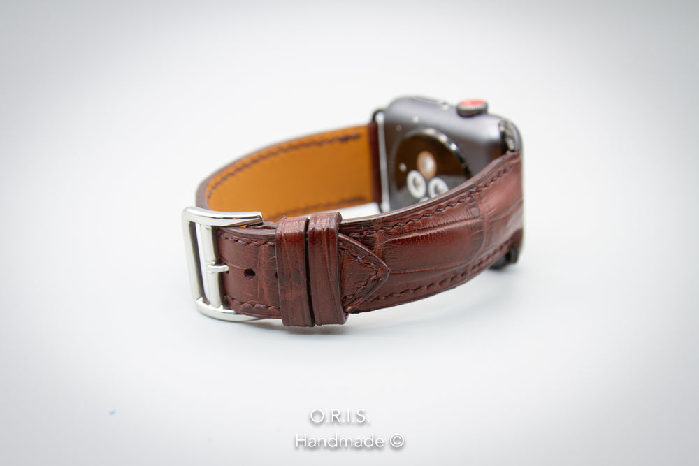 Apple Watch Band - Reddish Brown Alligator Leather