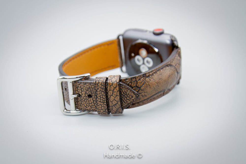 Apple Watch Band - Tobacco Ostrich Leather
