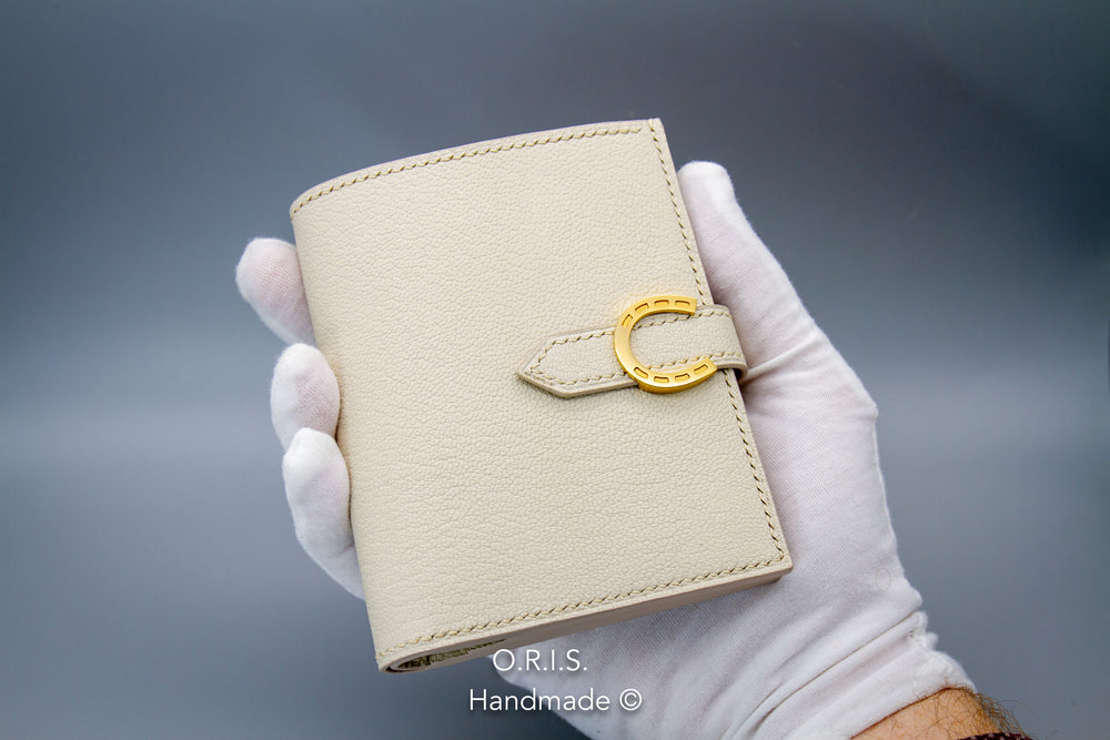 Luxury Womens Wallet in Cream Goat Leather