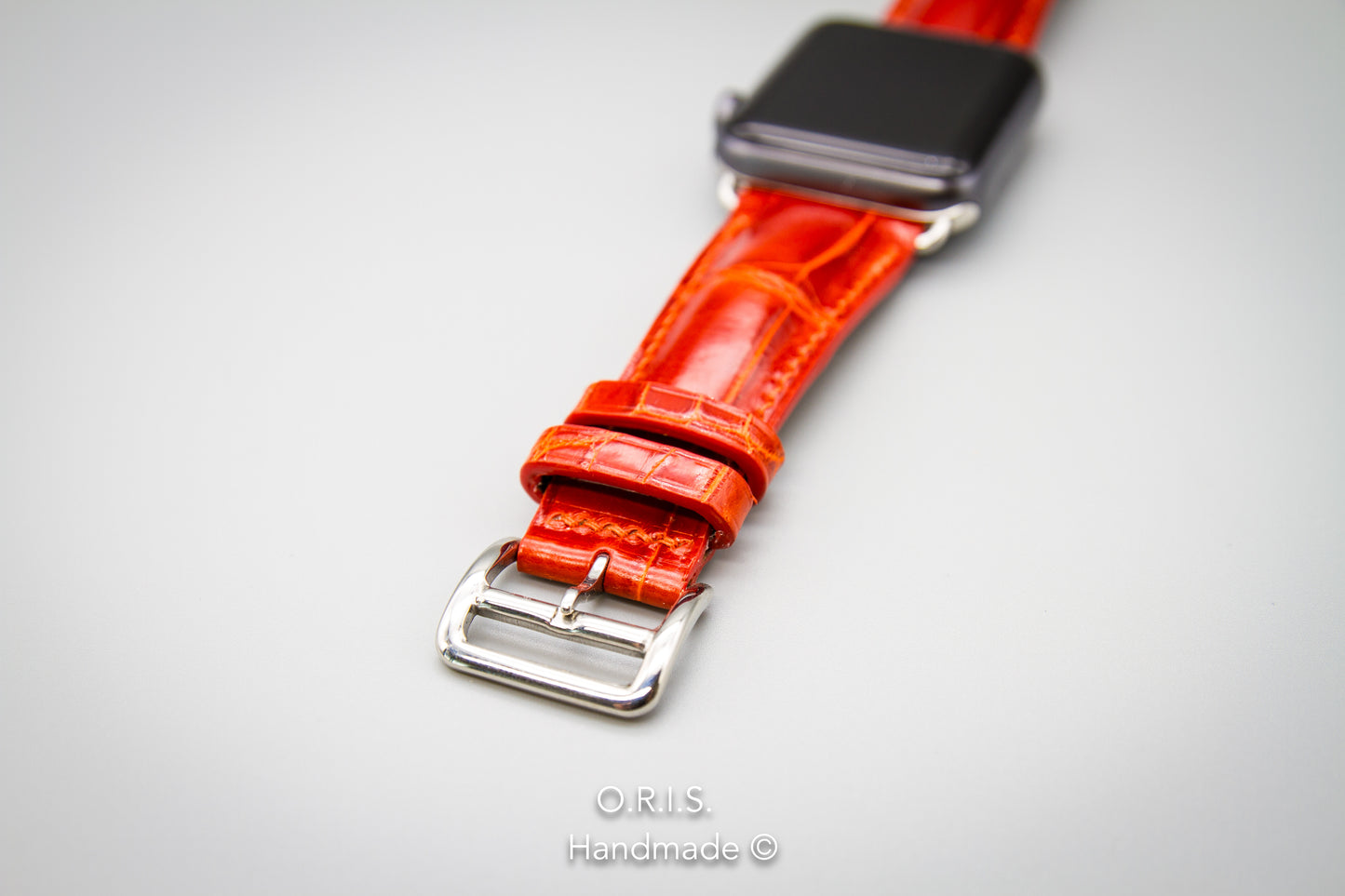 
                  
                    Apple Watch Band - Orange Crocodile Leather
                  
                