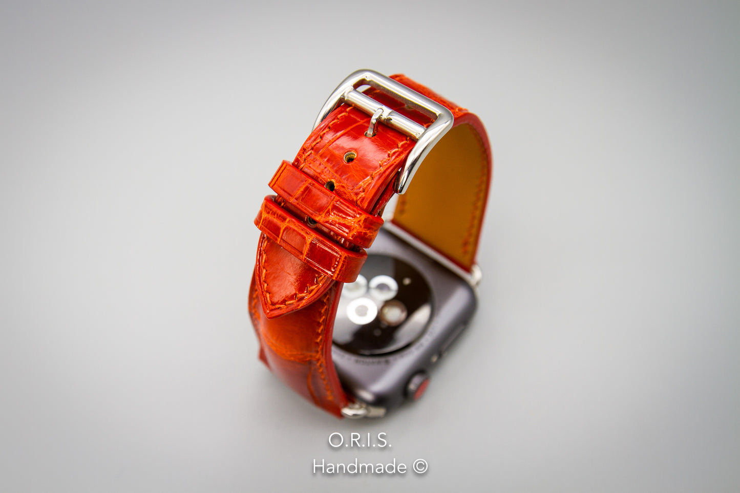 
                  
                    Apple Watch Band - Orange Crocodile Leather
                  
                