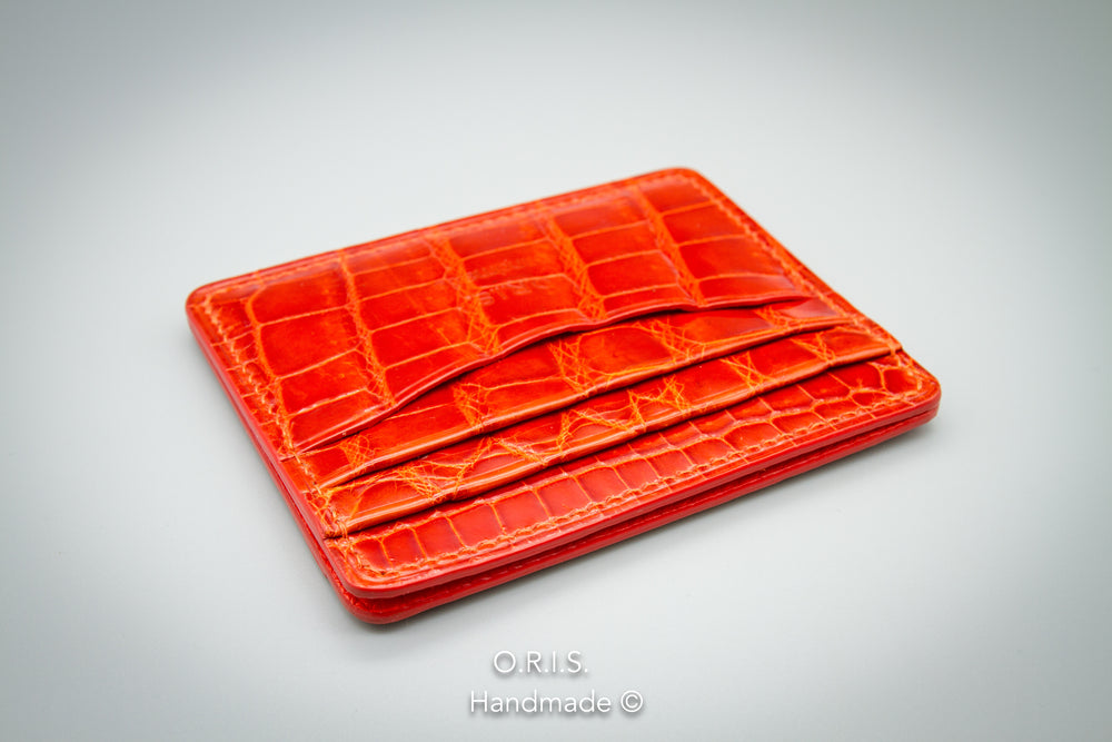 
                  
                    Crocodile Compact Card Holder - Orange
                  
                