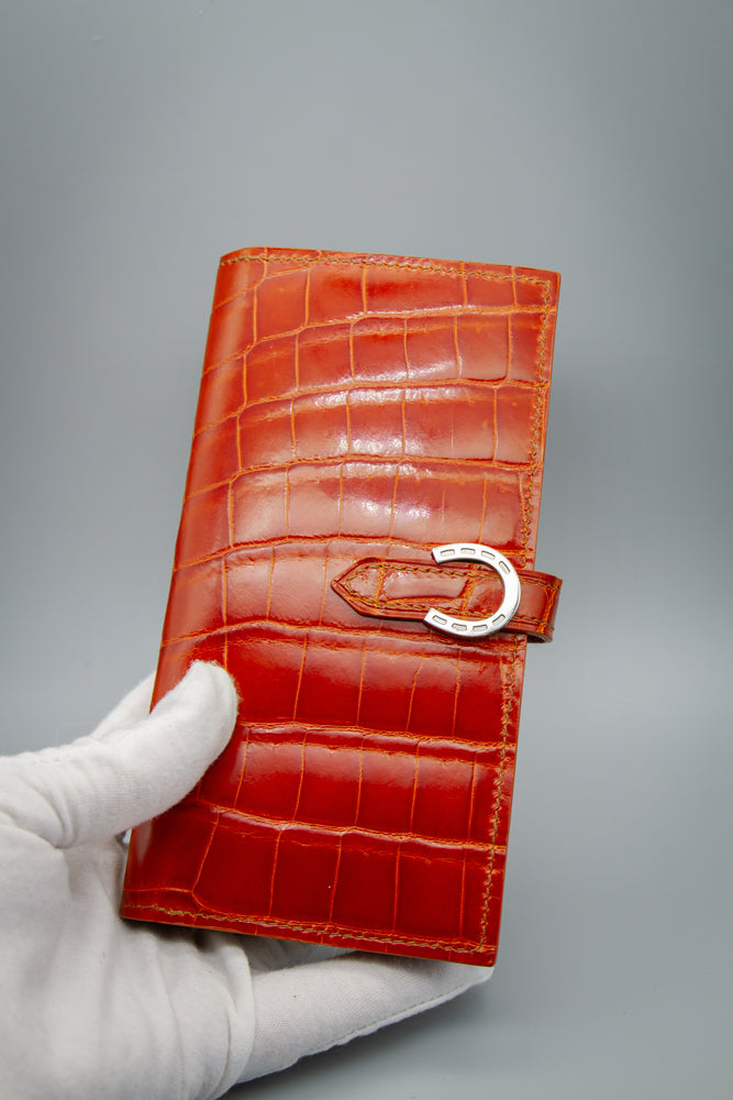 
                  
                    Women's Clutch in Orange Genuine Crocodile Leather
                  
                