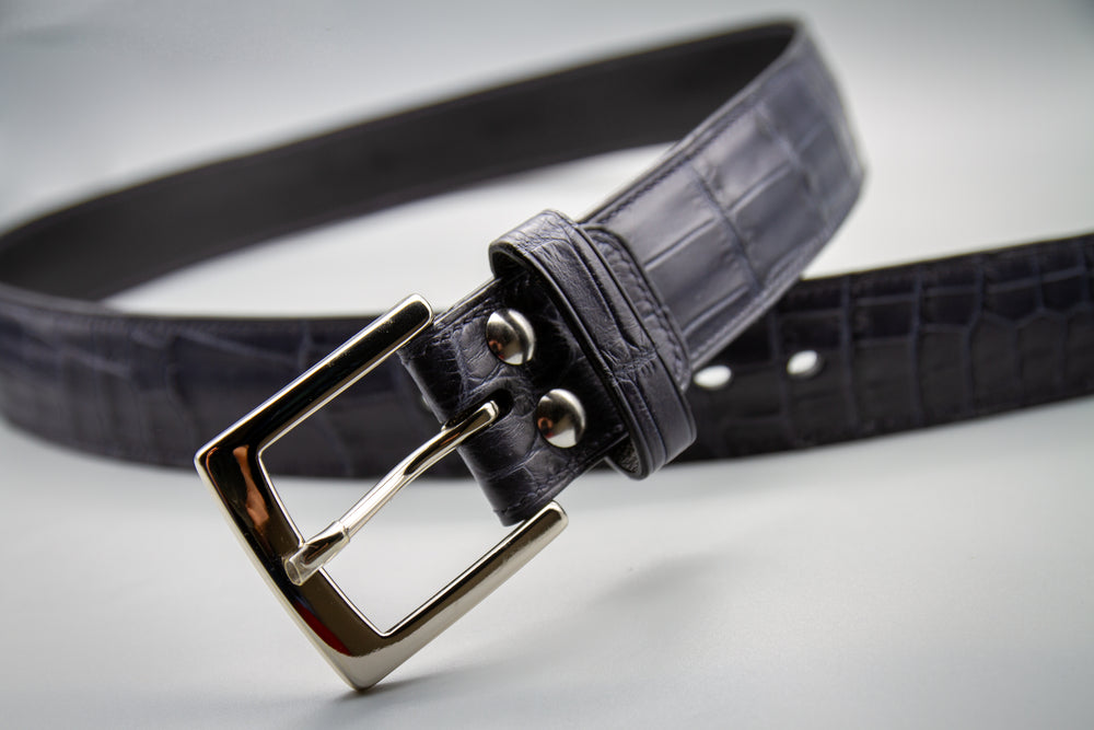 American Alligator Belt - Matte Navy