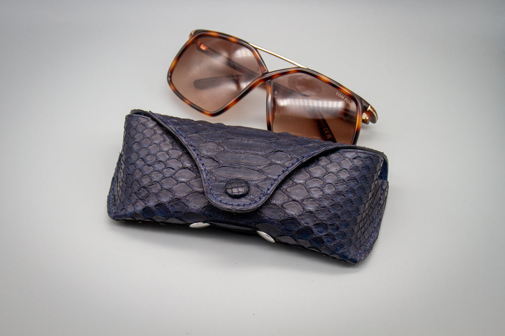 python leather sunglasses case