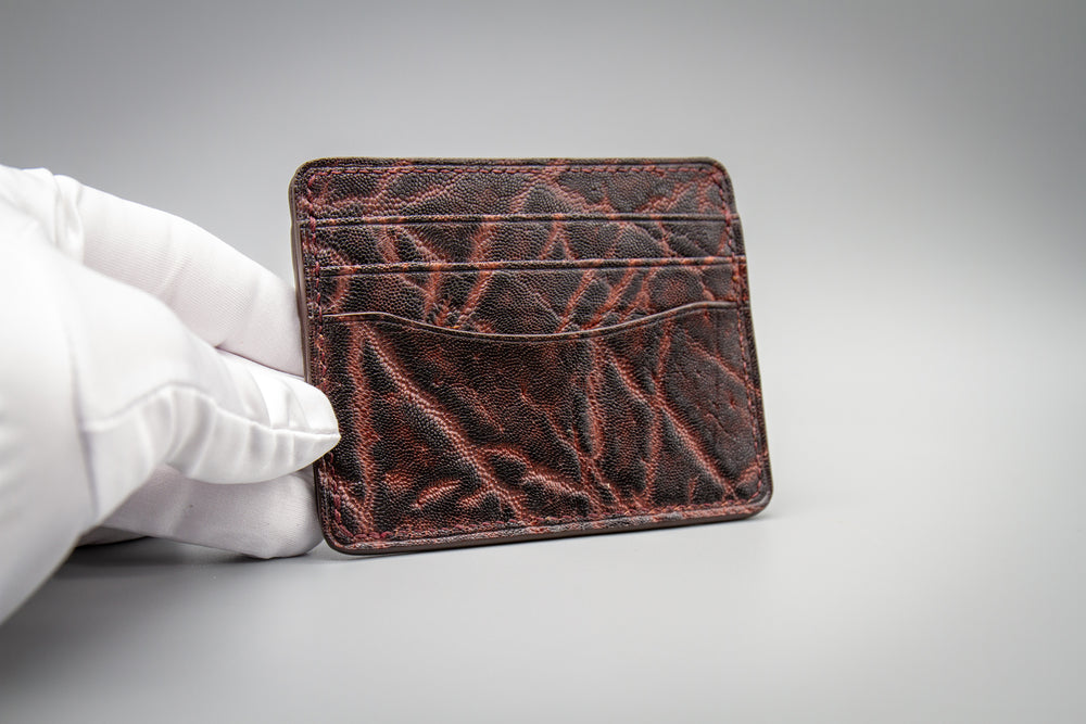 Elephant Card Holder Wallet - Burgundy
