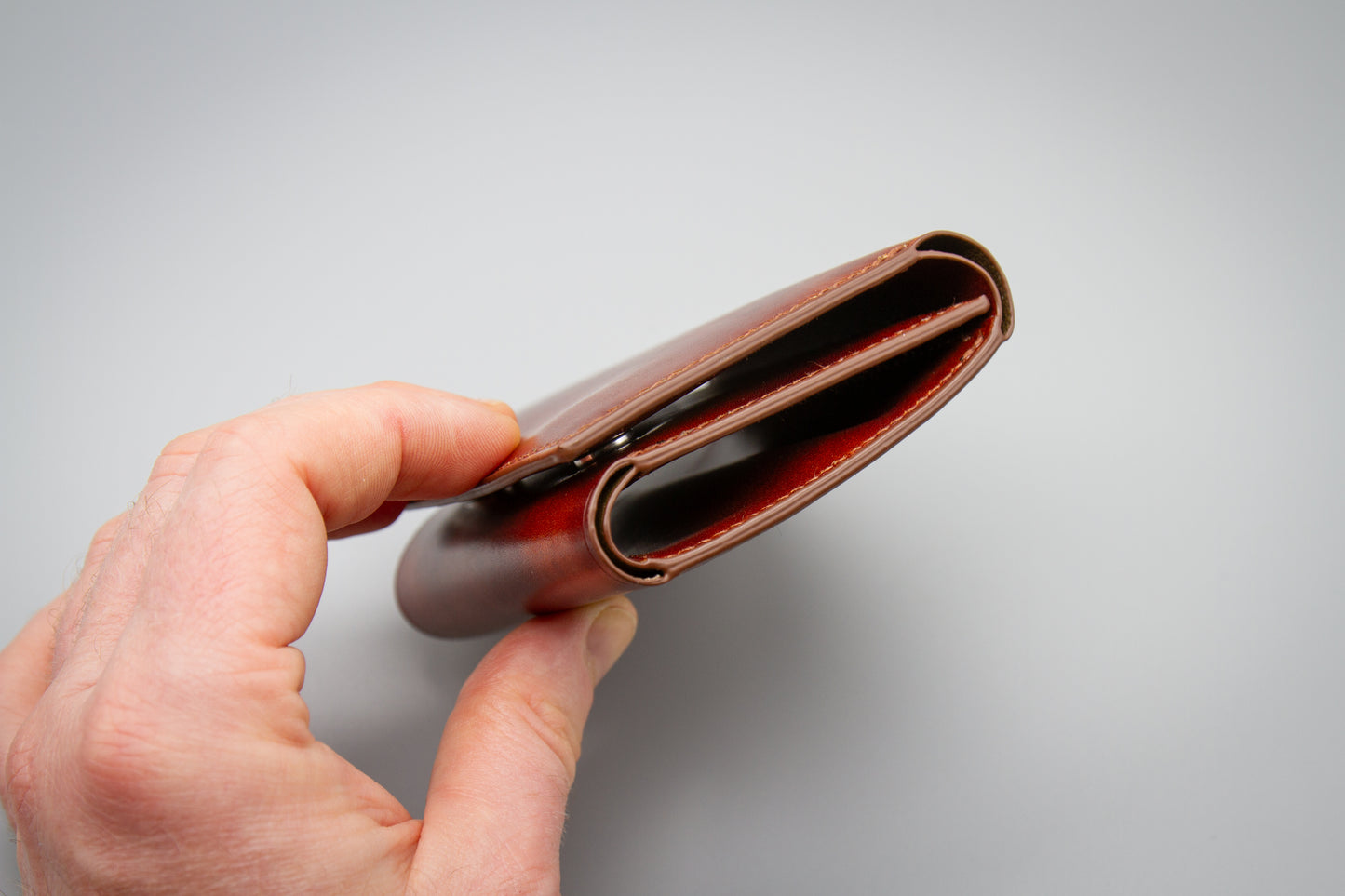 
                  
                    Luxury Trifold Wallet for Men - Italian Museum Calf in Marbled Brown
                  
                