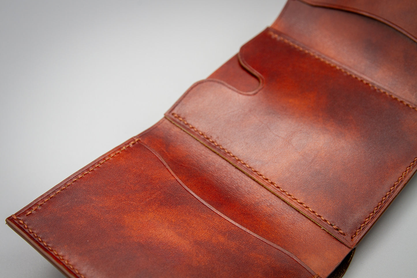 
                  
                    Luxury Trifold Wallet for Men - Italian Museum Calf in Marbled Brown
                  
                