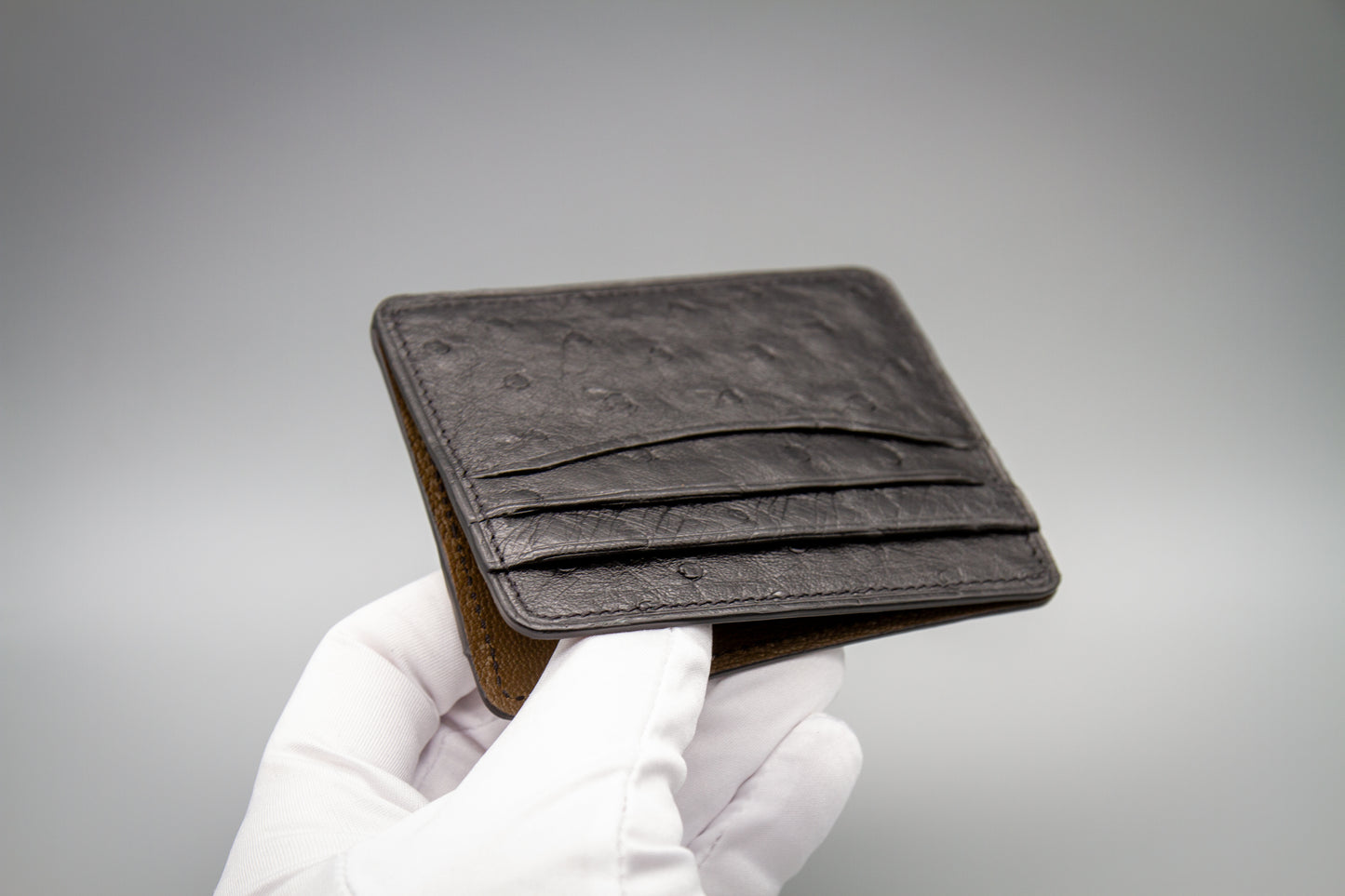 Ostrich Card Holder - Matte Black