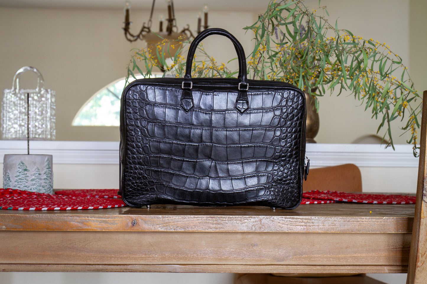 
                  
                    Bespoke Alligator Leather Briefcase - Black
                  
                