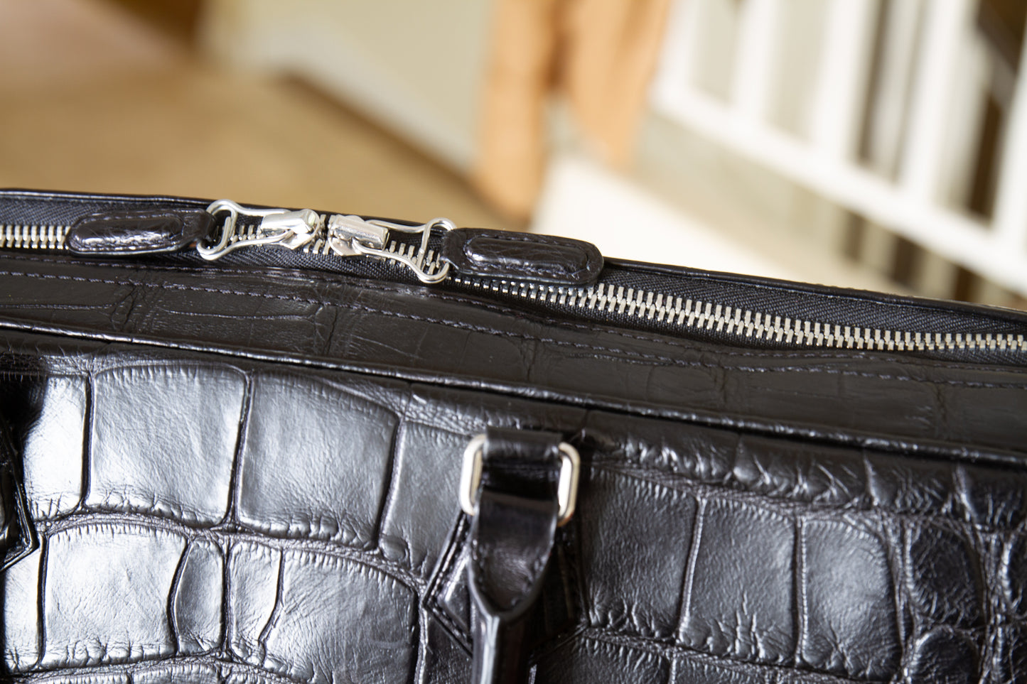 
                  
                    Bespoke Alligator Leather Briefcase - Black
                  
                