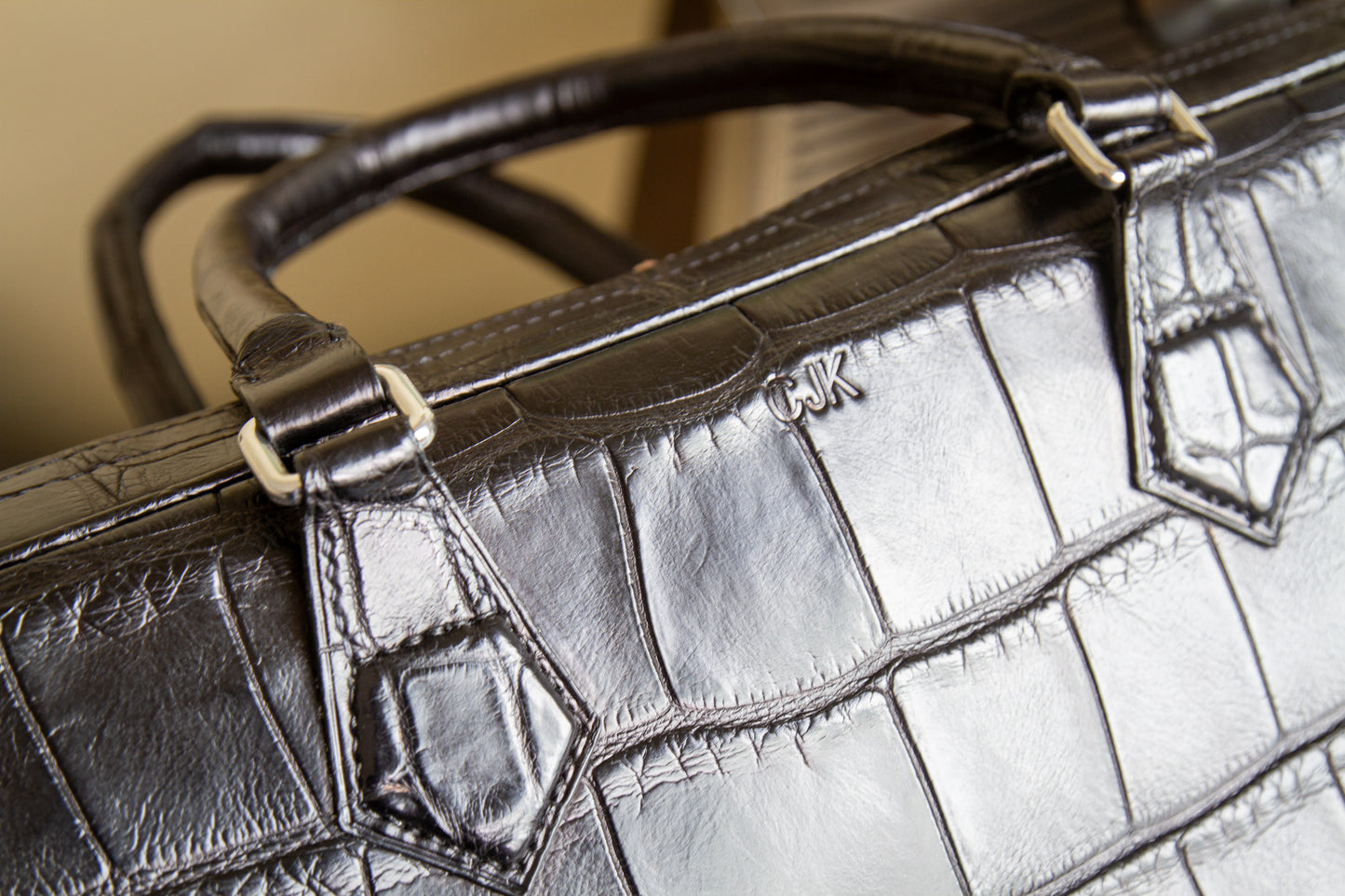 
                  
                    Bespoke Alligator Leather Briefcase - Black
                  
                