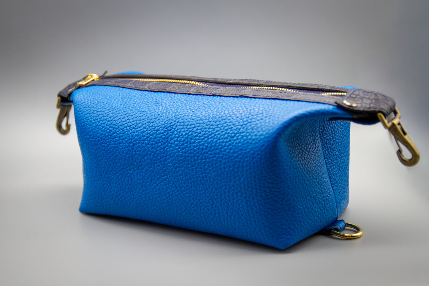 
                  
                    Leather Toiletry Bag Dopp Kit - Blue
                  
                