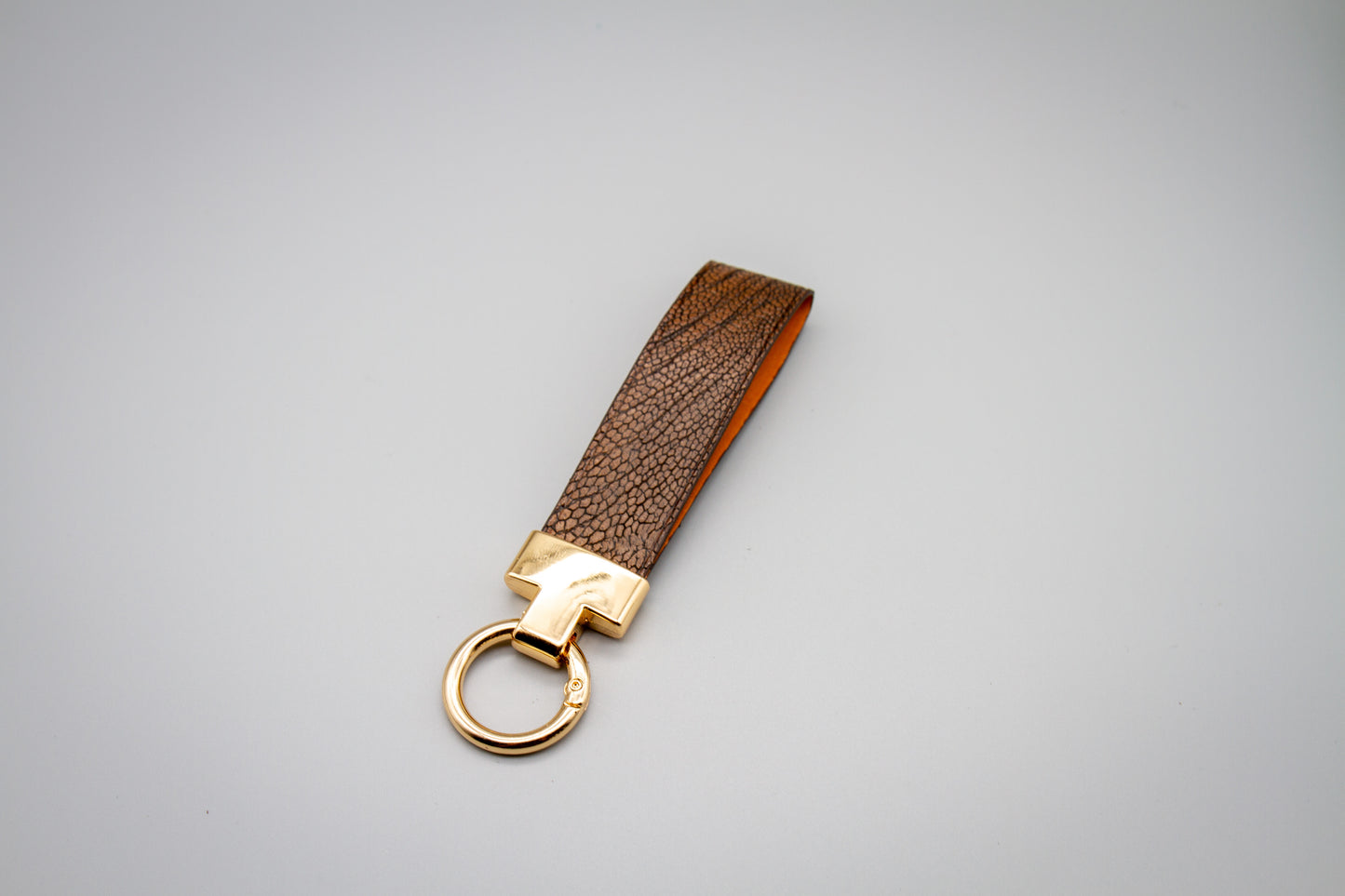 
                  
                    Luxury Leather Keychain - Tobacco Ostrich
                  
                
