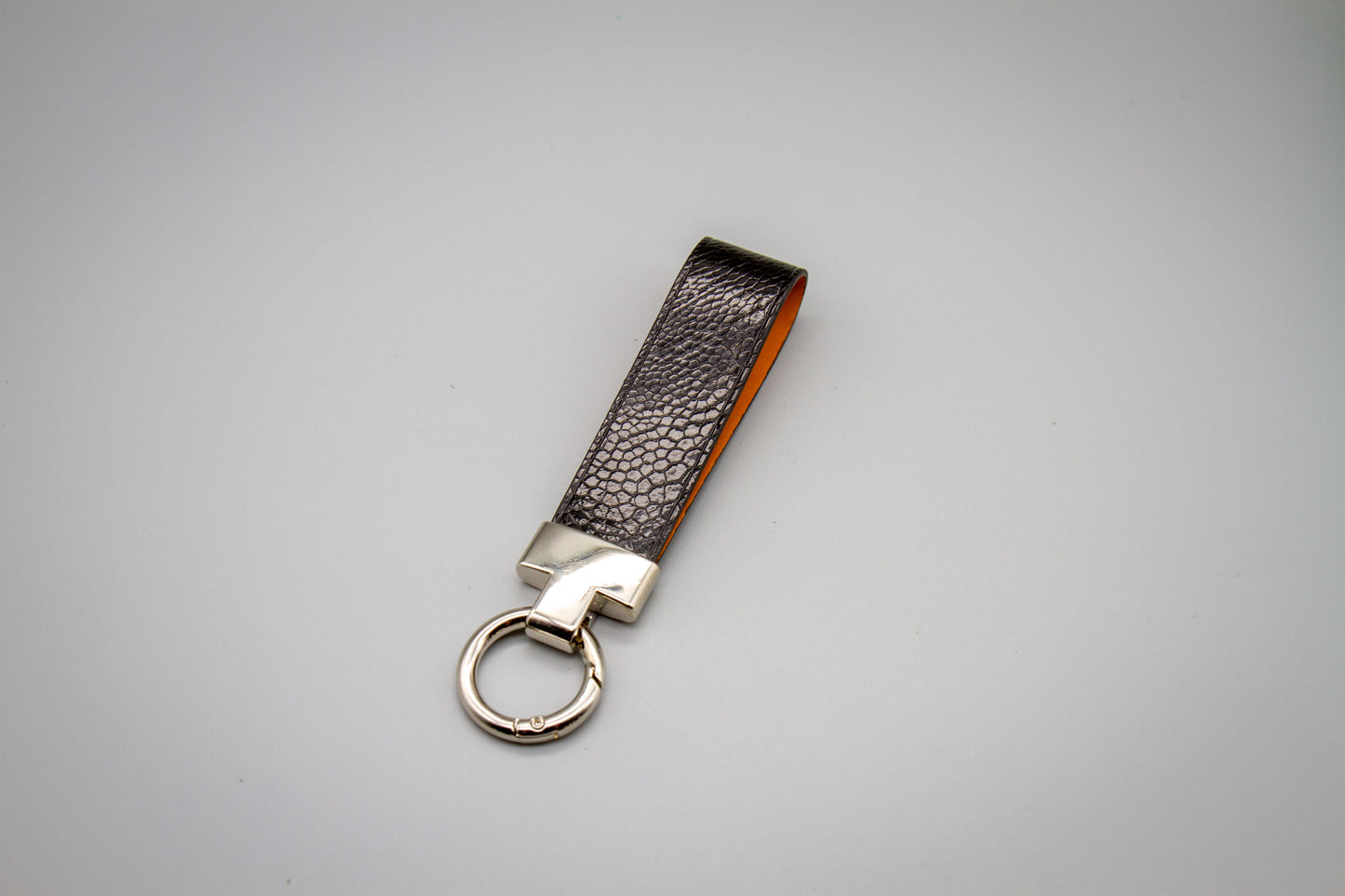 
                  
                    Luxury Leather Keychain - Black Ostrich
                  
                