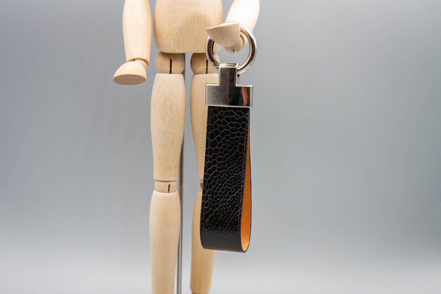 
                  
                    Luxury Leather Keychain - Black Ostrich
                  
                