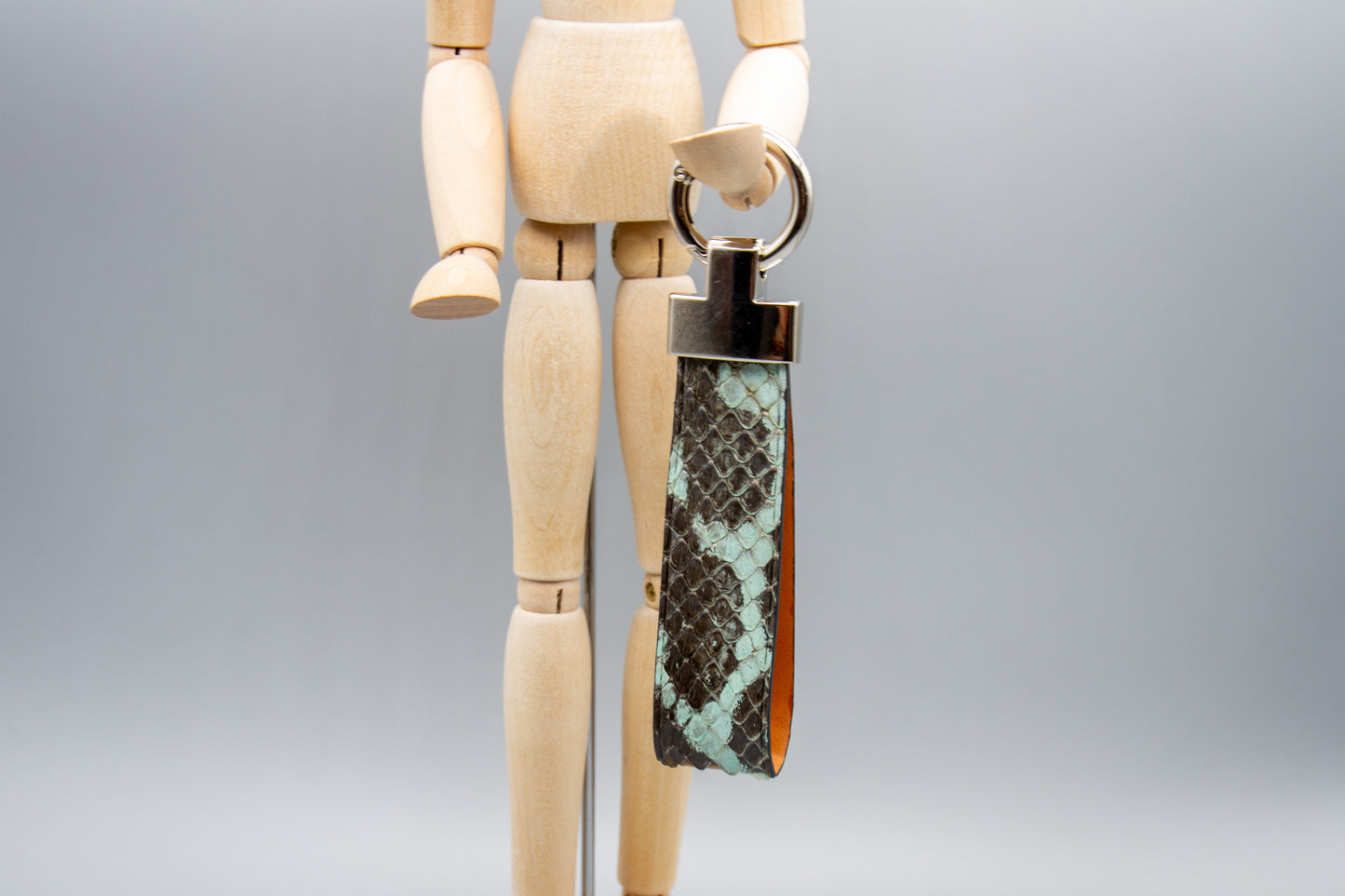 
                  
                    Luxury Leather Keychain - Pale Mint Anaconda
                  
                