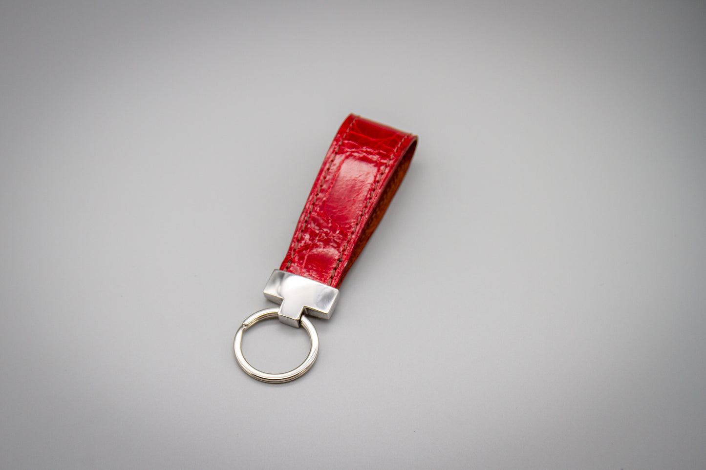 
                  
                    Luxury Alligator Leather Keychain - Red
                  
                