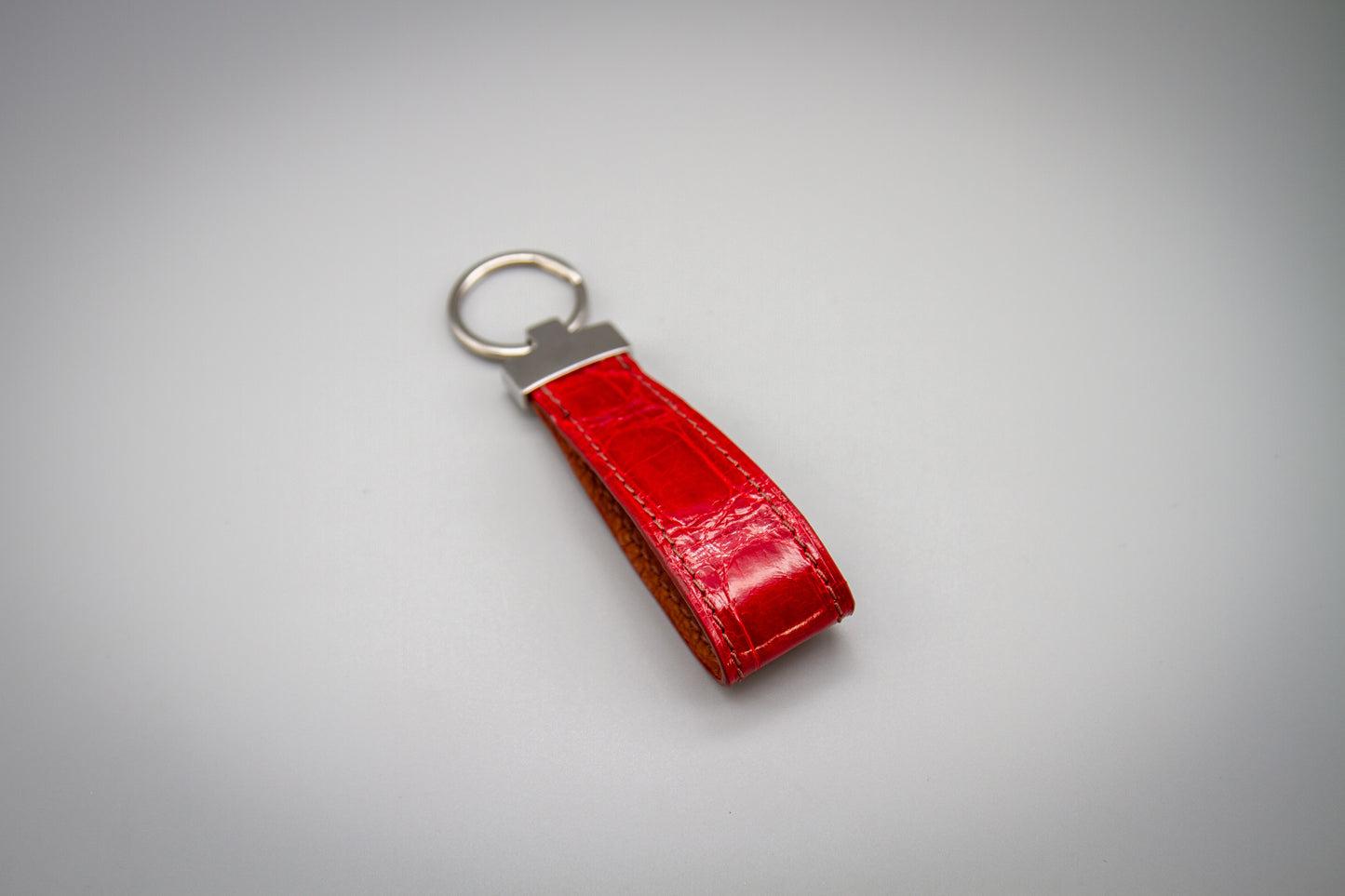 
                  
                    Luxury Alligator Leather Keychain - Red
                  
                