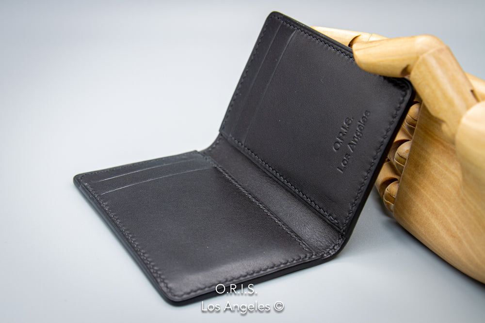 Leather Card Holder Black French Novanappa