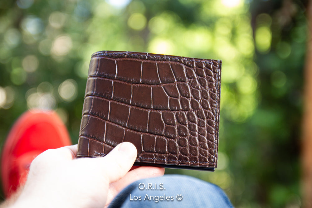 American Alligator Wallet - Chocolate Brown