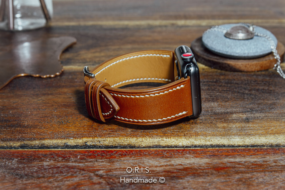 Apple Watch Band Italian Leather in Orange Handmade in USA – orishandmade
