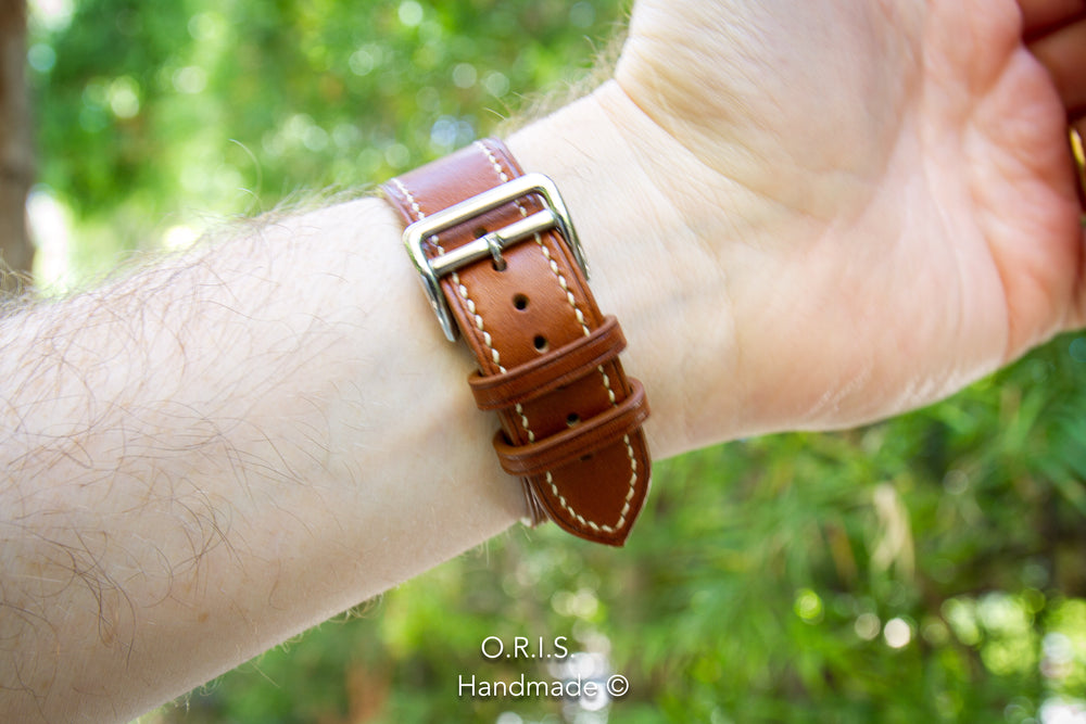 Buy French Barenia Leather Apple Watch Band in Fauve Color