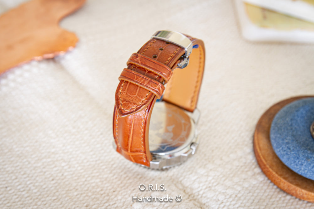 Cognac Ostrich Watch Band