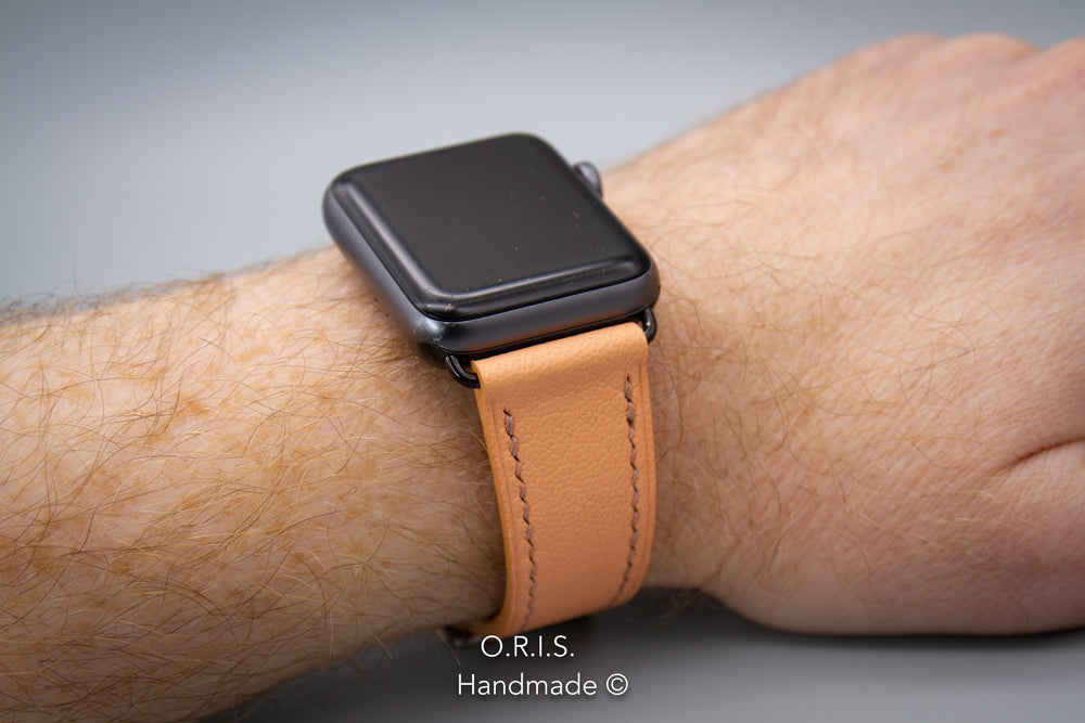 Apple Watch Band - Salmon Chevre Leather