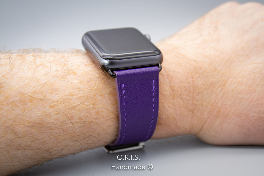 Apple Watch Band - Purple Chevre Leather