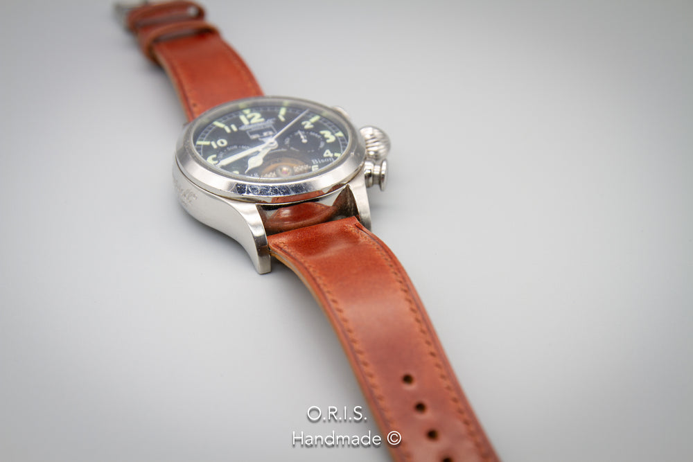 Shell Cordovan Leather Watch Strap - Cognac