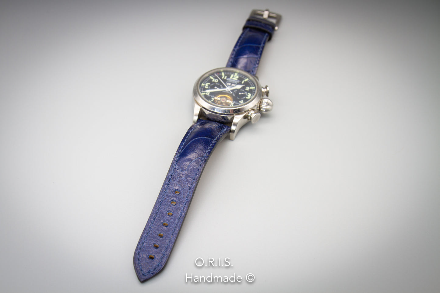 
                  
                    Ostrich Leather Watch Strap - Blue (Padded)
                  
                