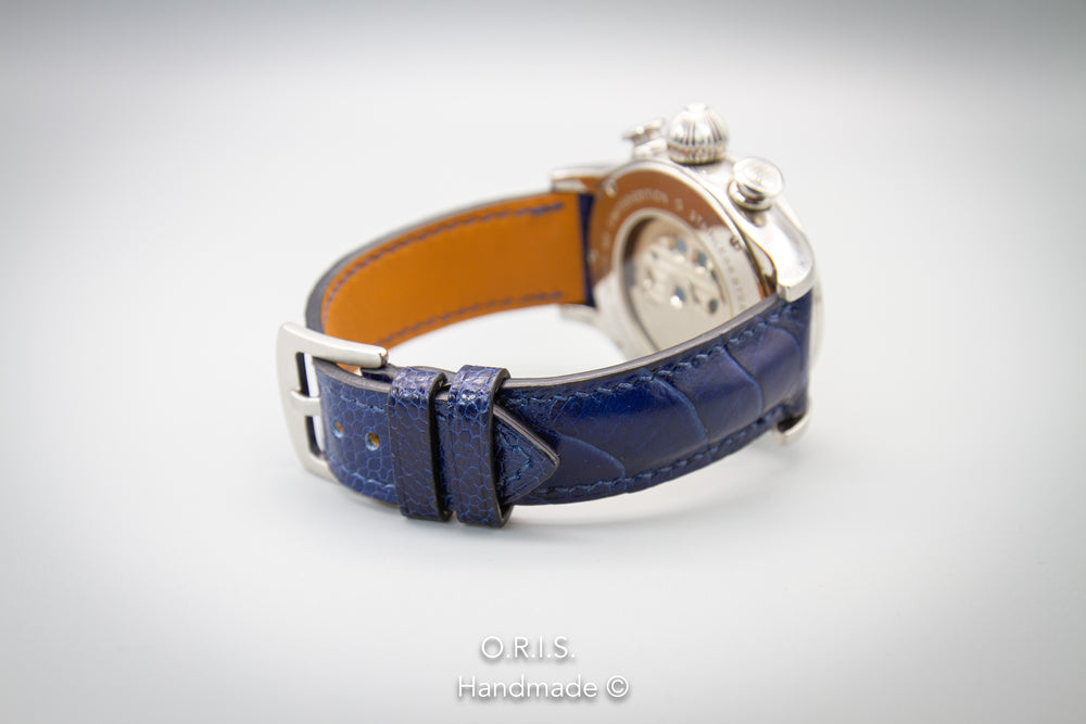 Ostrich Leather Watch Strap - Blue (Padded)