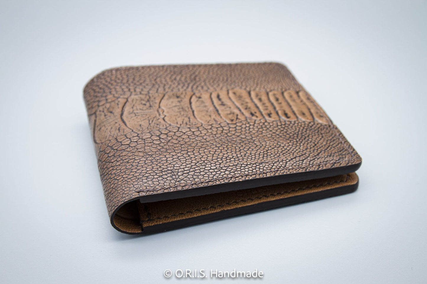 ostrich & chevre leather wallet