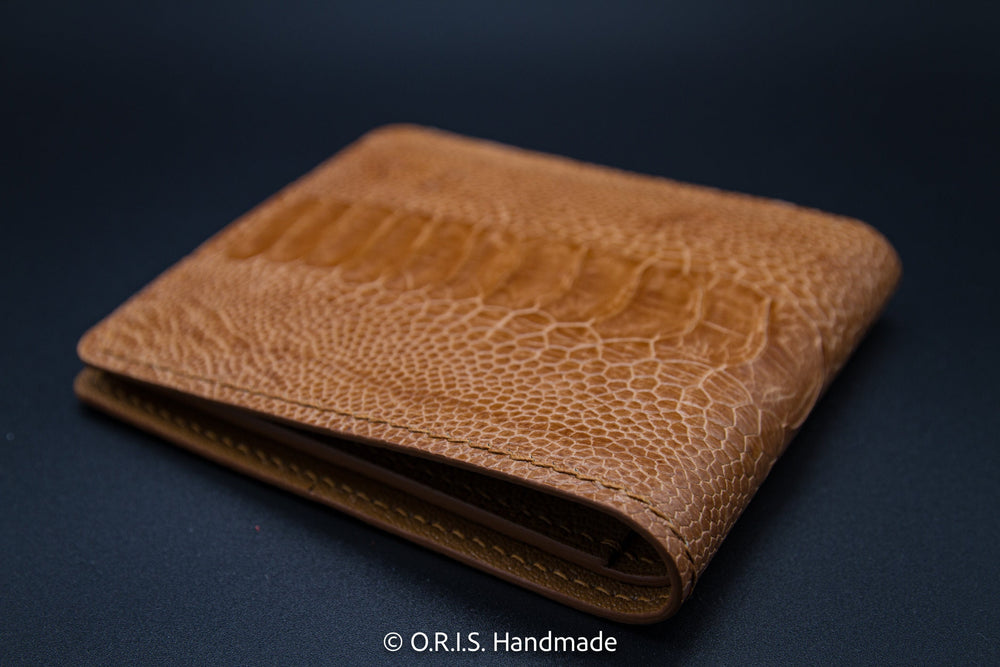Ostrich Leg Leather Bifold Wallet