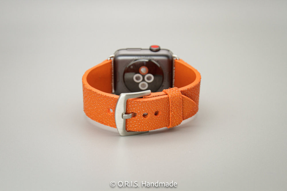 Stingray Leather Apple Watch Strap - Orange