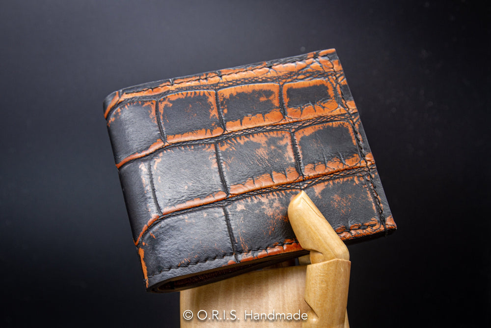 Handmade Slim Wallet Genuine Goat Leather and Exotic Leather, Credit  Cardholder
